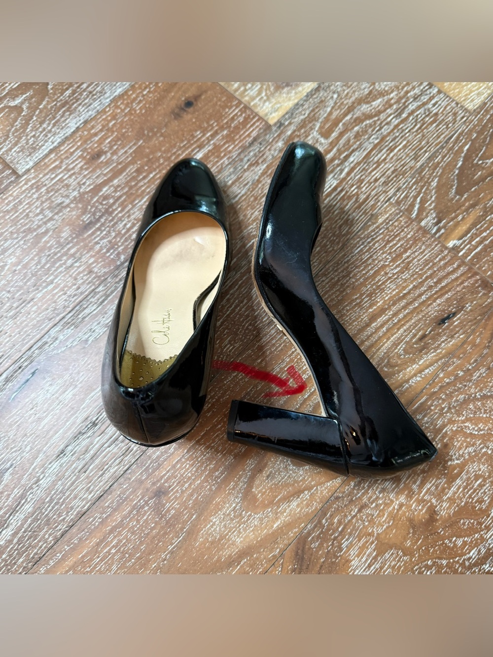 Cole Haan Nike Air Black Patent Leather Block Heel Pumps Heels Shoes / Size 6 - Picture 7 of 8